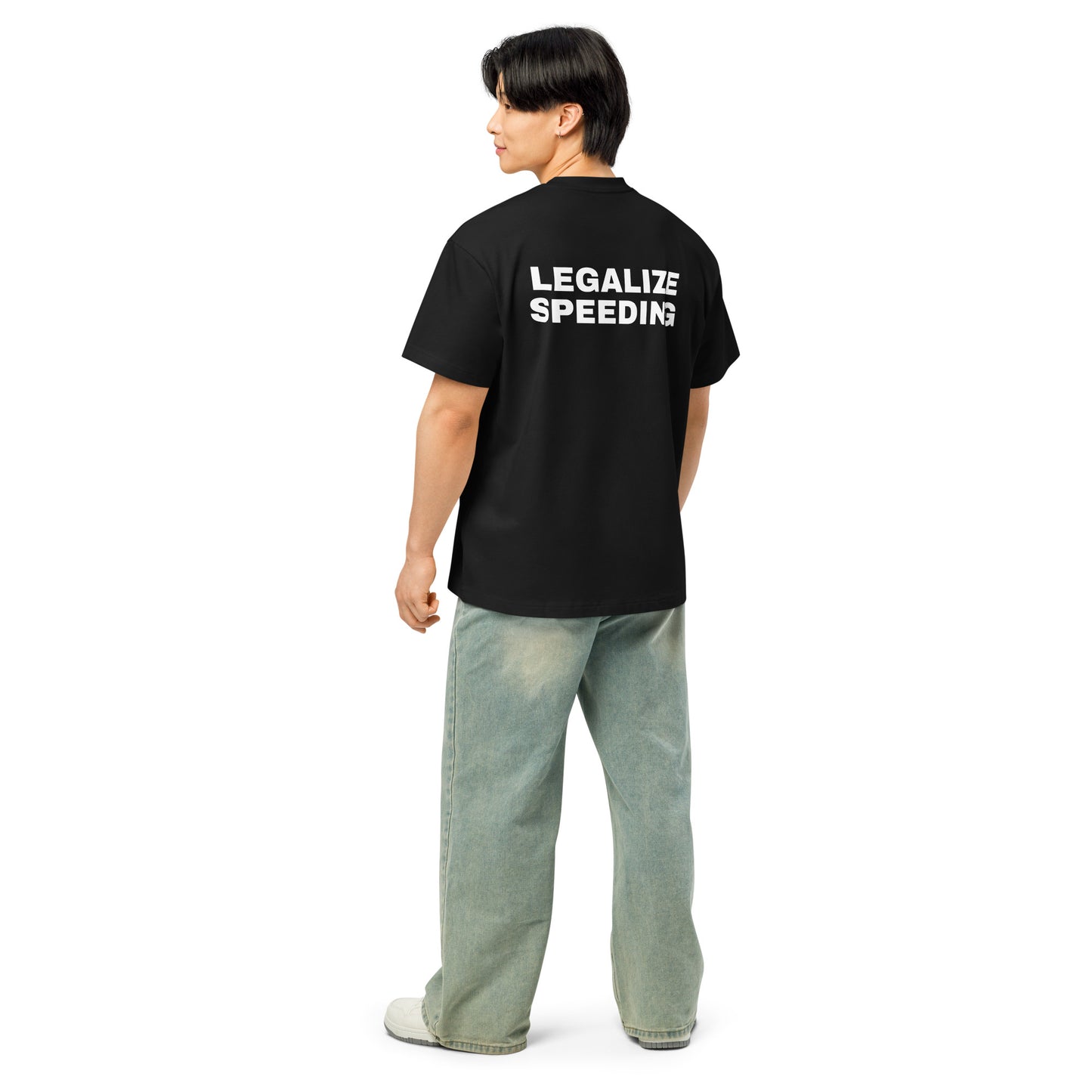 LEGALIZE SPEEDING Heavyweight Men's Boxy T-Shirt (BACK PRINT)
